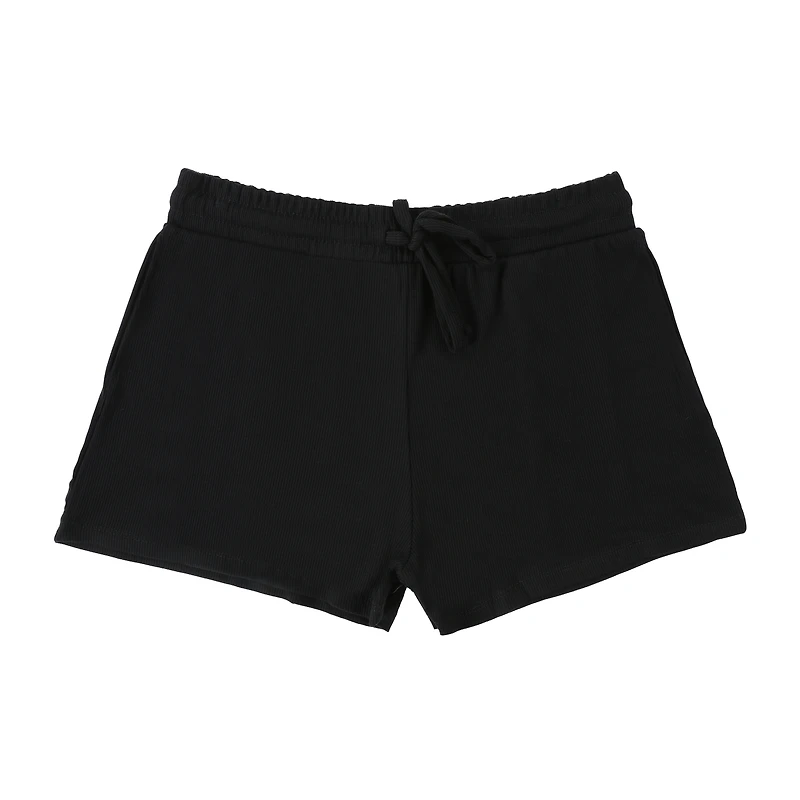 Juniors Drawstring Ribbed Shorts