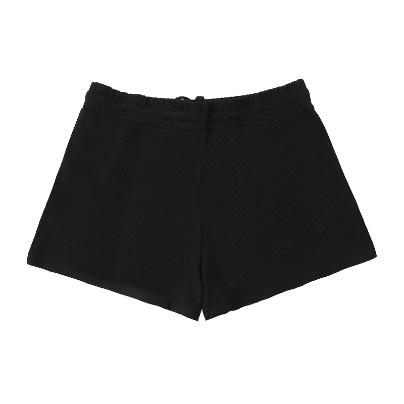 Juniors Drawstring Ribbed Shorts
