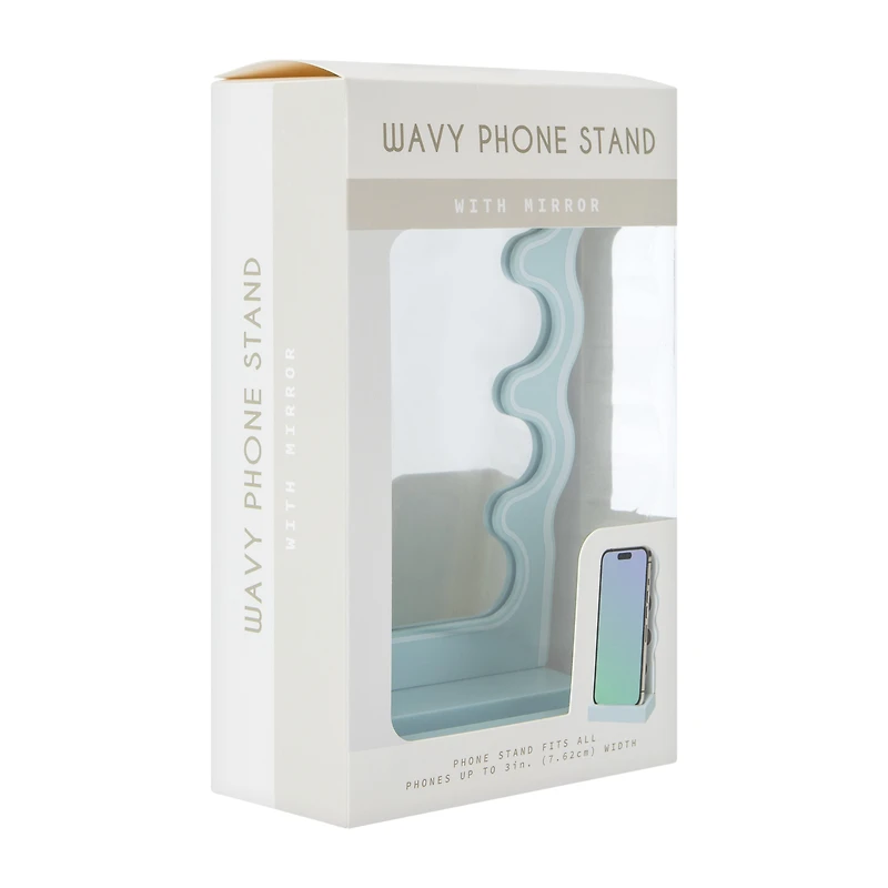 Wavy Phone Stand With Mirror