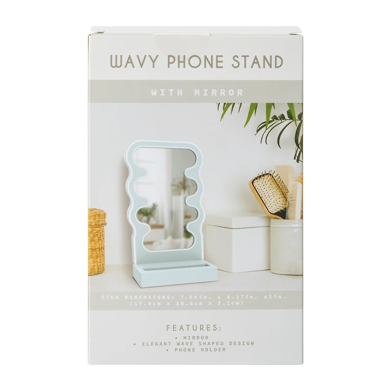 Wavy Phone Stand With Mirror