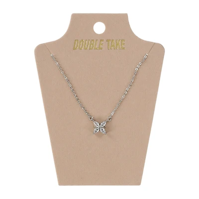 Double Take Butterfly Pendant Necklace