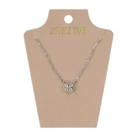 Double Take Butterfly Pendant Necklace