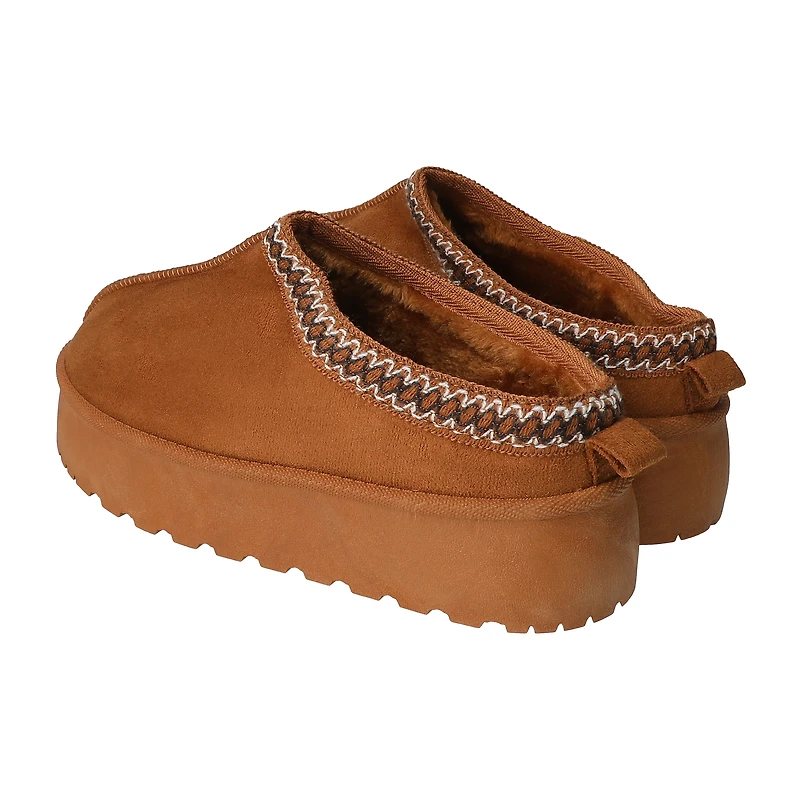 Women's Embroidered Platform Slip-On Boots