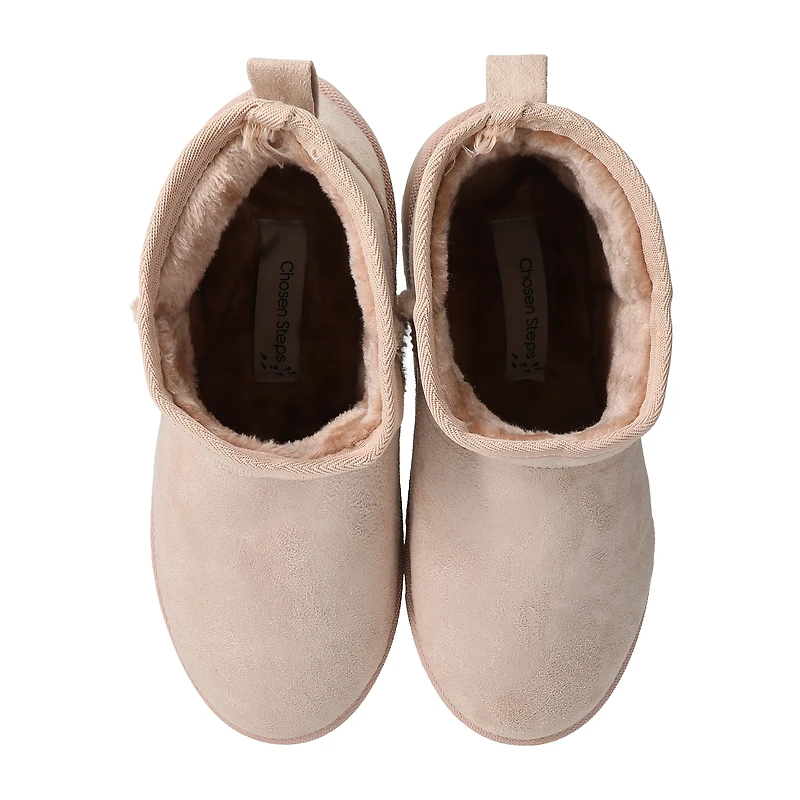 Ladies Cozy Sherpa Platform Boots