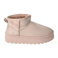 Ladies Cozy Sherpa Platform Boots