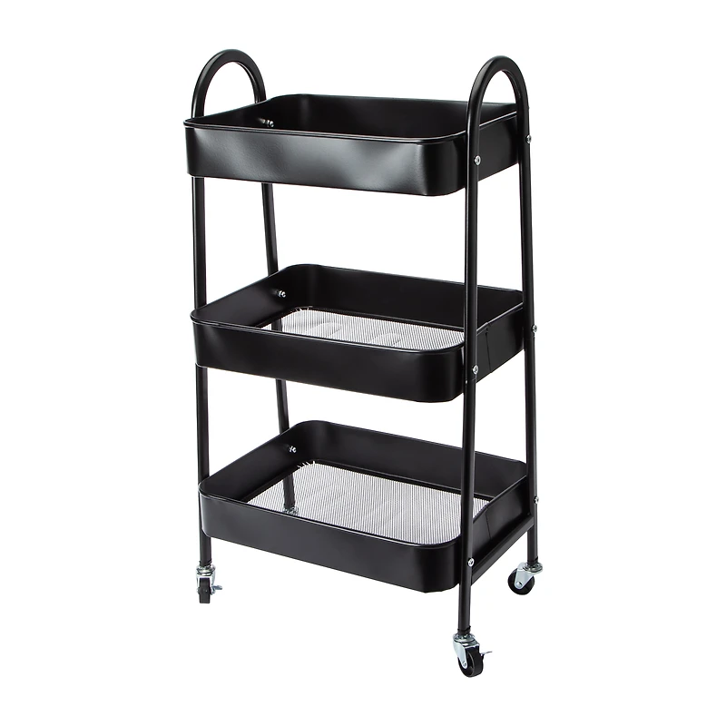 3-Tier Metal Rolling Cart