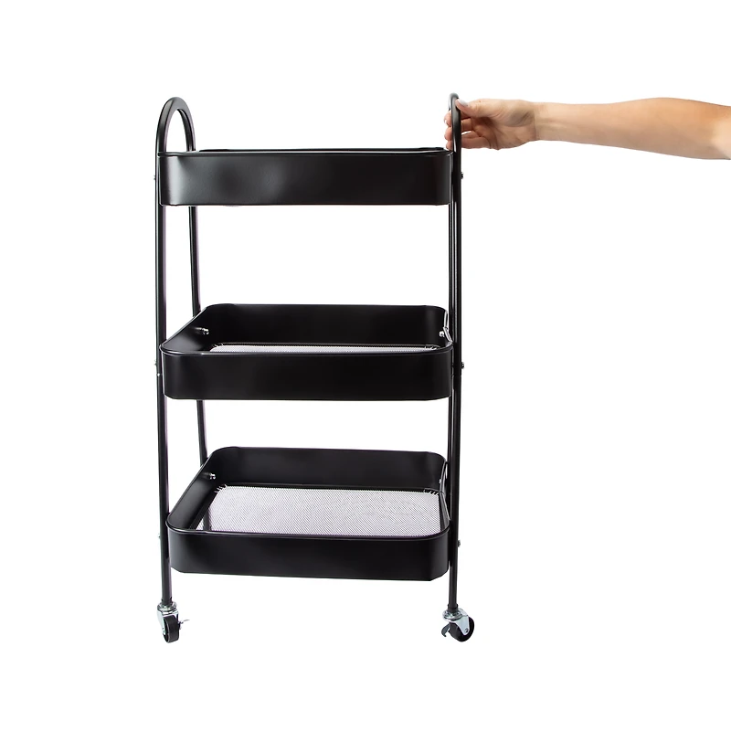 3-Tier Metal Rolling Cart