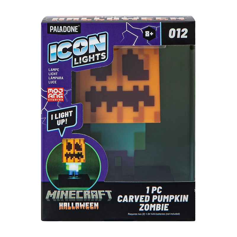 Paladone® Minecraft Halloween Carved Pumpkin Zombie Icon Lights