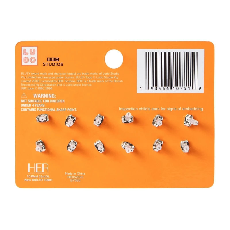 Bluey™ Halloween Glow In The Dark Earrings 6-Pack