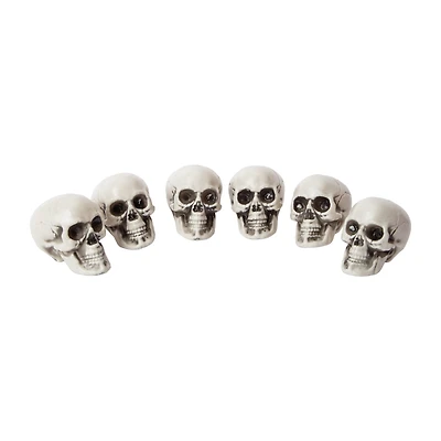 Halloween Decorative Skulls 6-Pack