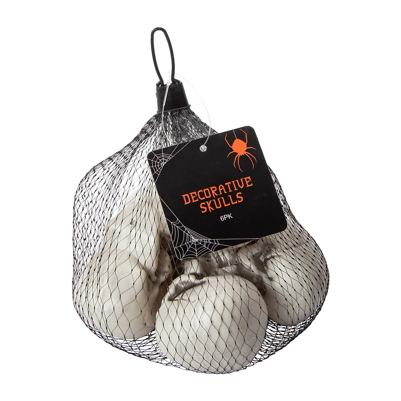 Halloween Decorative Skulls 6-Pack