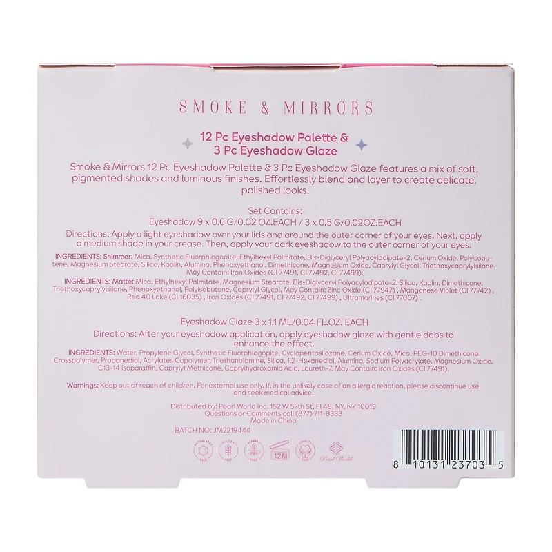 Smoke & Mirrors Dare To Dazzle Eyeshadow Pallete & Glaze Set