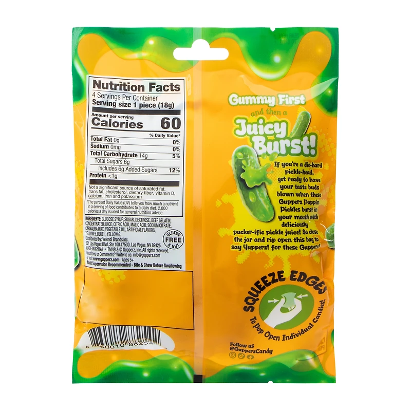 Gupperz® Poppin' Pickles Gummy Liquid Filled Candy 2.54oz
