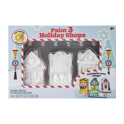 Christmas Paint Your Own 3 Holiday Shops Set