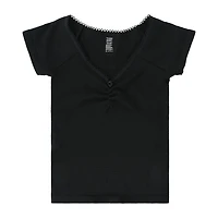 Juniors Waffle Seamless Top