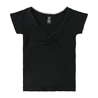 Juniors Waffle Seamless Top