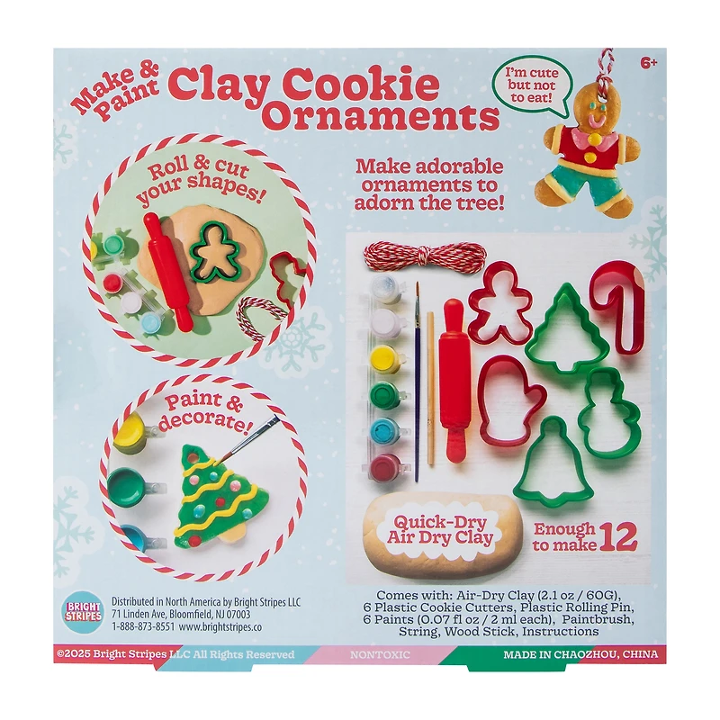 Christmas Make & Paint Clay Cookie Ornaments Set