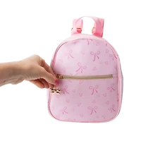 Printed Mini Backpack With Charm