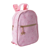 Printed Mini Backpack With Charm