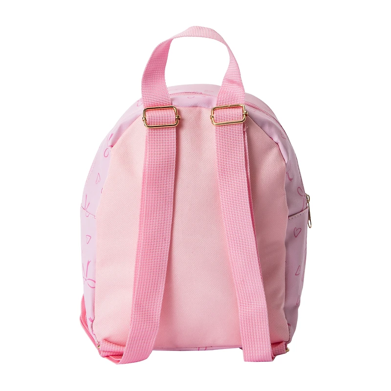 Printed Mini Backpack With Charm