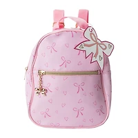 Printed Mini Backpack With Charm
