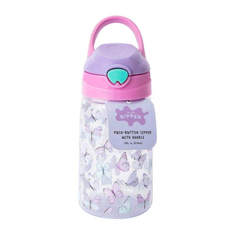Push-Button Sipper With Handle 14oz