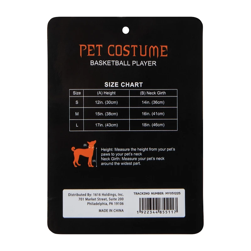 Halloween Basketball Player Pet Costume