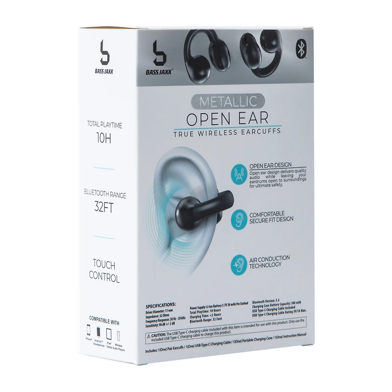 Metallic Open Ear True Wireless Earcuffs
