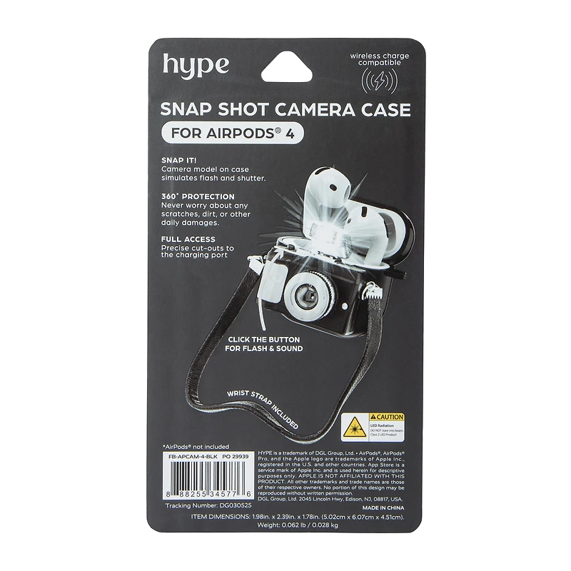 Hype Snap Shot Camera Case For Airpods® 4