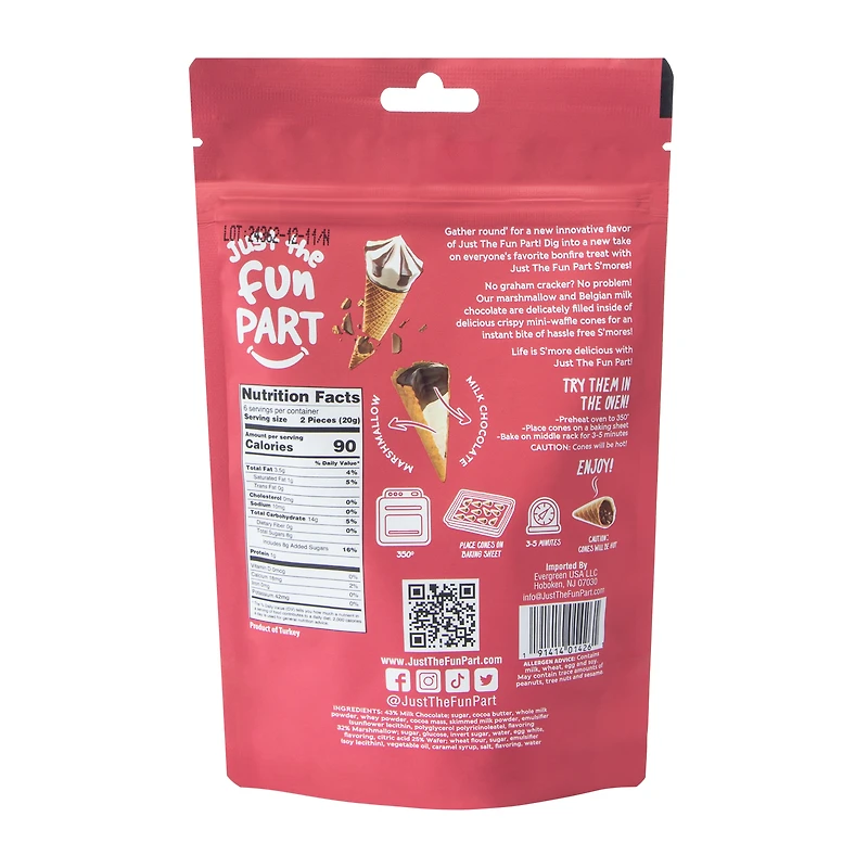 Just The Fun Part S'mores Waffle Cones 4.23oz