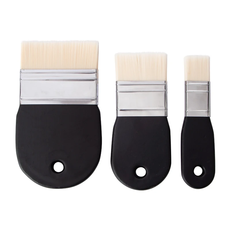 Wide Artist Brushes 3-Pack Set