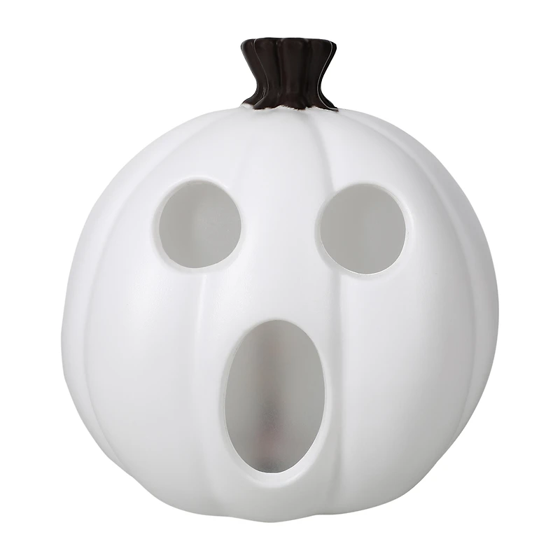 Halloween Flame Glow® White Pumpkin