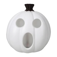 Halloween Flame Glow® White Pumpkin
