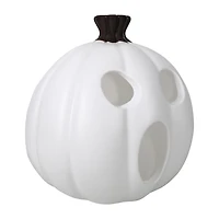 Halloween Flame Glow® White Pumpkin