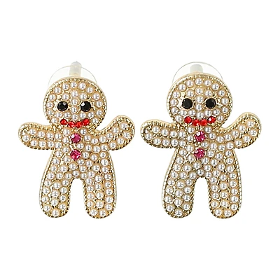 Christmas Gingerbread Man Earrings 1-Pair