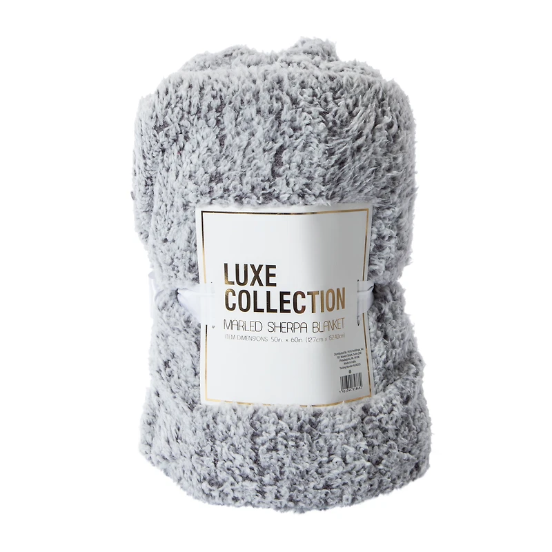 Marled Sherpa Blanket 50in x 60in