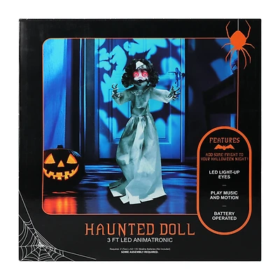 Halloween Haunted Doll LED Animatronic 3ft.