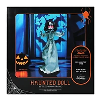 Halloween Haunted Doll LED Animatronic 3ft.