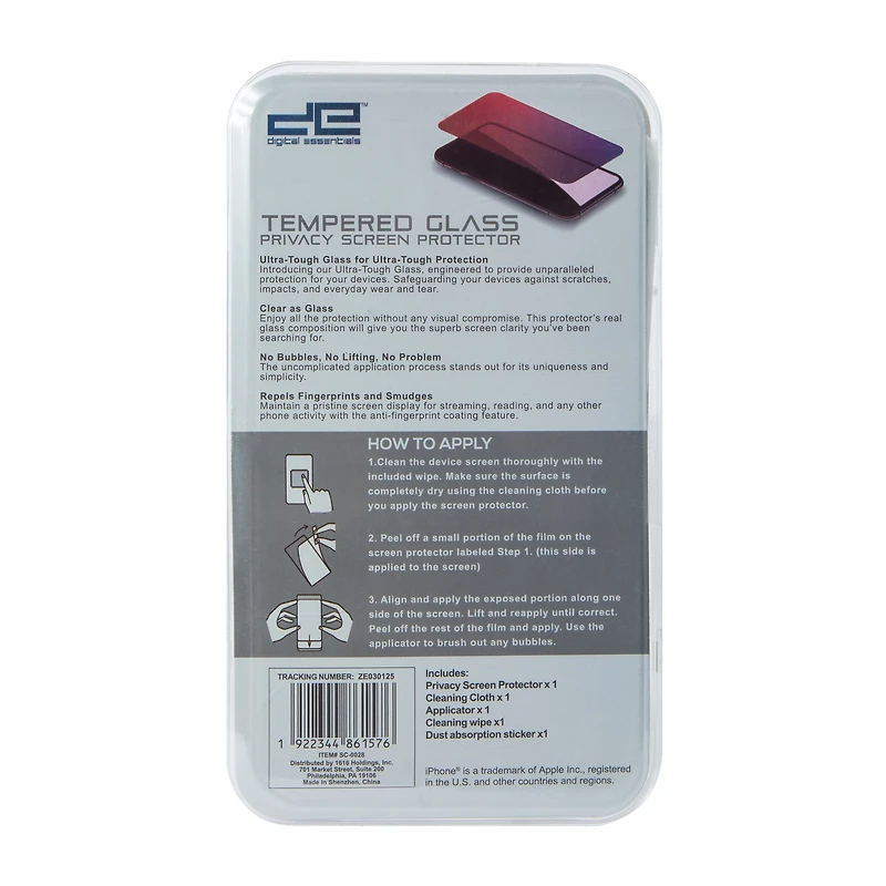 iPhone 16 Pro® Tempered Glass Privacy Screen Protector