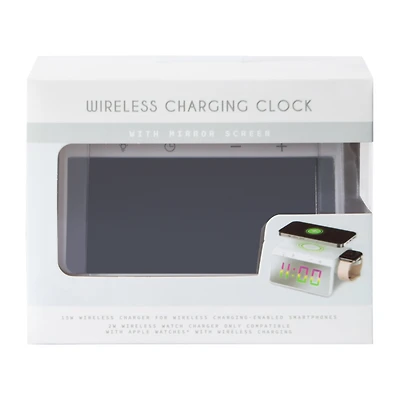 Wireless Charging Clock W/ Mirror Screen
