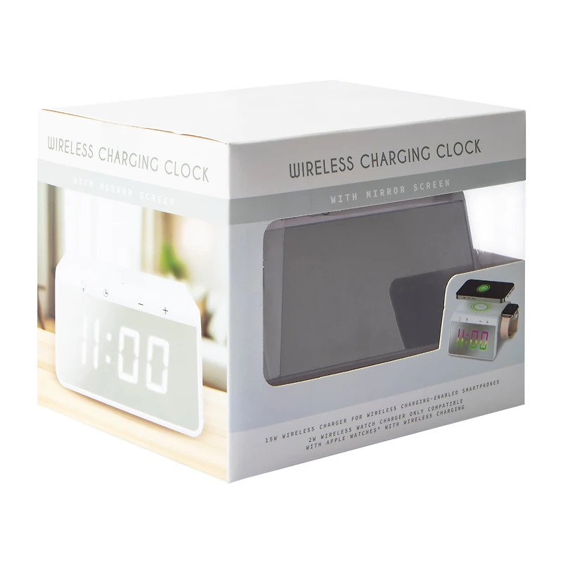 Wireless Charging Clock W/ Mirror Screen
