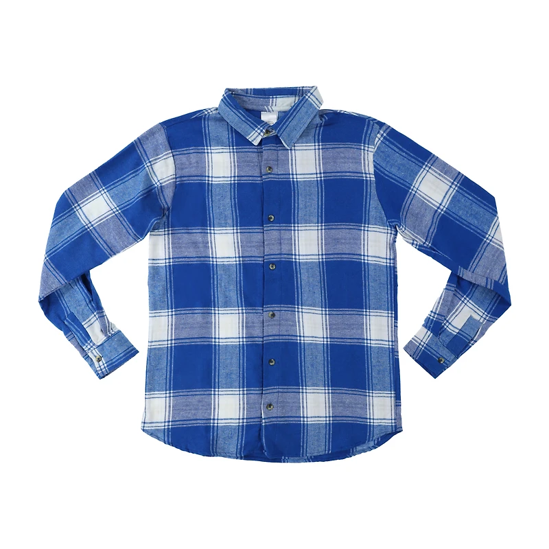 Plaid Flannel Button-Down Shirt
