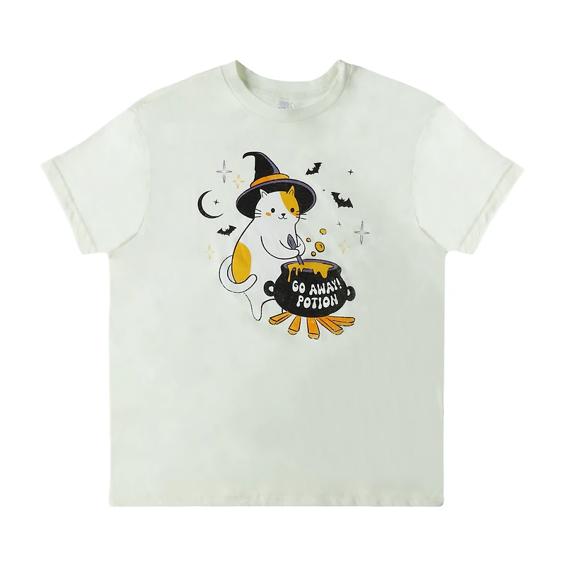 Cat Witch Go Away! Potion Graphic Tee