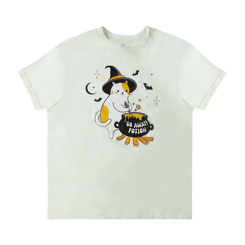 Cat Witch Go Away! Potion Graphic Tee