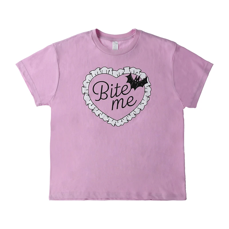 Halloween Bat Bite Me Graphic Tee