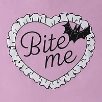 Halloween Bat Bite Me Graphic Tee