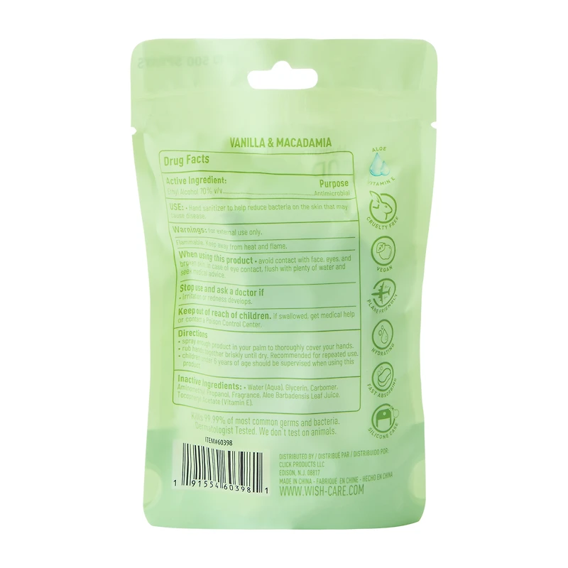 Wish Hand Sanitizer With Silicone Case 1.2oz (Styles May Vary)