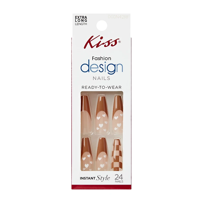 Kiss® Fashion Design Nails Extra Long Length 24-Pack
