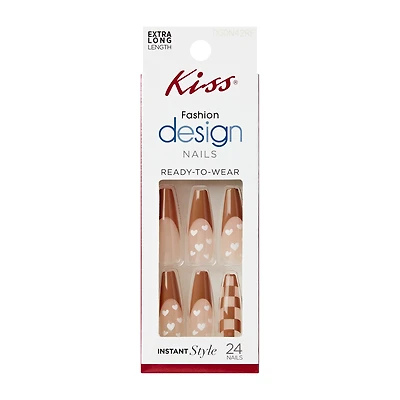Kiss® Fashion Design Nails Extra Long Length 24-Pack