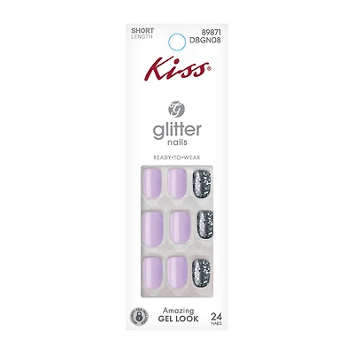 Kiss® Glitter Nails Medium Length 24-Pack